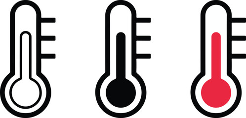 Thermometer Vector Icon Set.