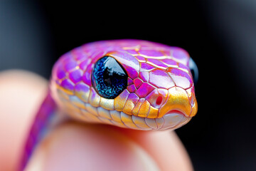 Fototapeta premium A very small, bright pink snake.