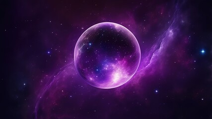 Obraz premium Purple background with nebula space and star 