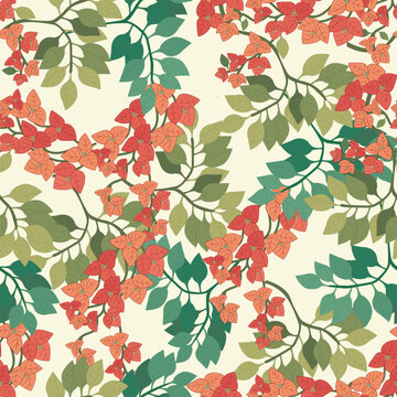 Seamless bougainvillea flower pattern
