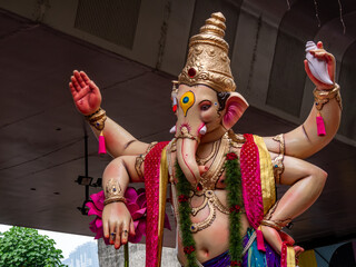 Big statues of Lord Ganesha during Ganesh Visarjan