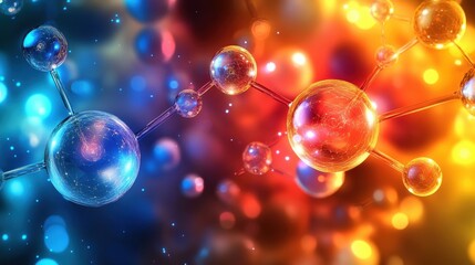 Glowing Molecules in Close-Up View