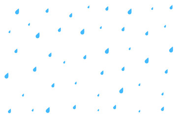 Rainfall drop, rain texture on white background