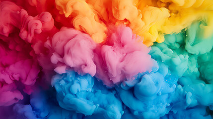 Obraz premium Vibrant, swirling clouds of colorful ink create an eye-catching abstract design, perfect for artistic projects or backgrounds.