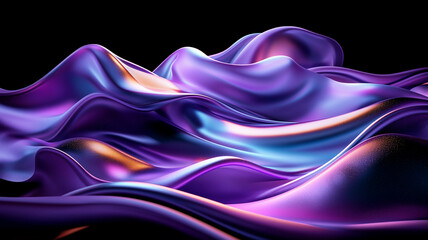 Obraz premium Smooth, flowing waves of vibrant purple and blue create mesmerizing visual effect