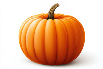 Obraz premium Realistic orange pumpkin on white background. 3D illustration for fall and harvest design.