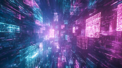 Obraz premium Glowing Network Visualization of Artificial Intelligence