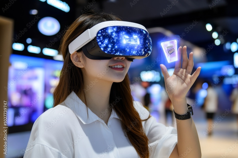 Aufkleber virtual reality loyalty programme, where customers shop in a digital world and earn points for both 