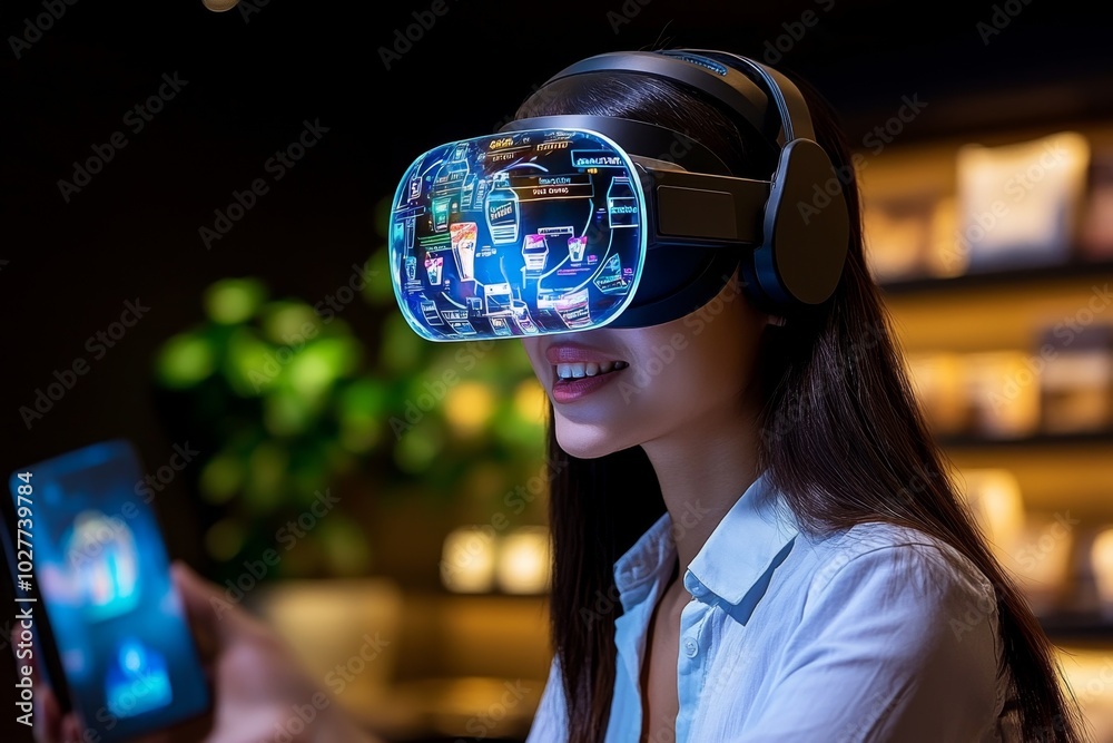 Aufkleber virtual reality loyalty programme, where customers shop in a digital world and earn points for both 