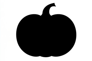 Obraz premium Black pumpkin silhouette on a white background. Minimalist Halloween and autumn design.