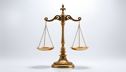 Scale of Justice png 3D element, transparent background isolated with white highlights, png