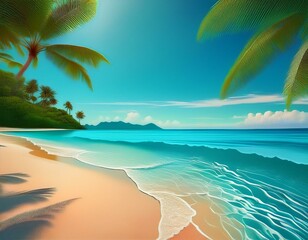 Fototapeta premium art tropical beach water background