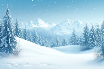 Fototapeta premium Snowy winter season background 