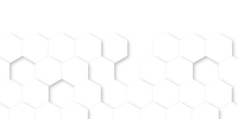 Fototapeta premium Abstract white background with hexagon and hexagonal background. Luxury white pattern with hexagons. abstract 3d hexagonal background with shadow. 3D futuristic abstract honeycomb mosaic background.
