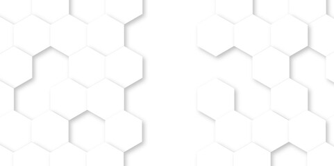 Abstract white background with hexagon and hexagonal background. Luxury white pattern with hexagons. abstract 3d hexagonal background with shadow. 3D futuristic abstract honeycomb mosaic background.