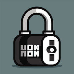 Helmet Lock vector illustration.