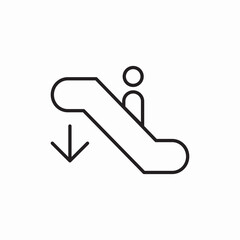 escalator going down icon sign vector