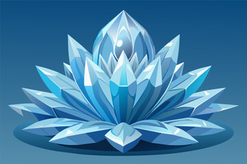 A playful lotus gracefully through the crystal-clear waters sculpture