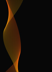 Abstract background with gradient and waves. Modern pattern in orange and gold on a dark background. Abstract vertical vector template for business banner, formal backdrop, prestigious voucher