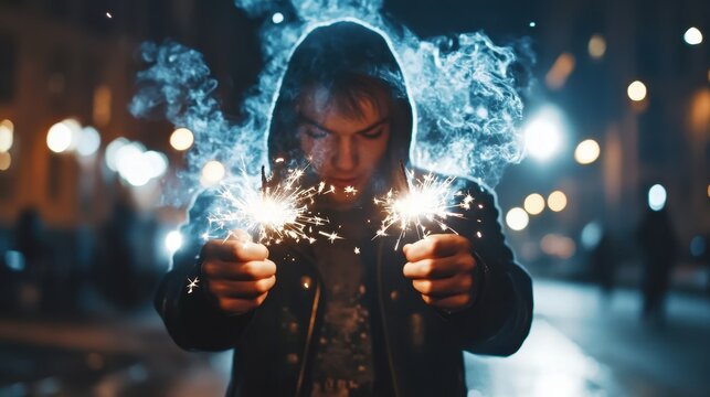 The Boy with Sparklers
