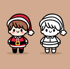 Christmas Santa cartoon drawing vector