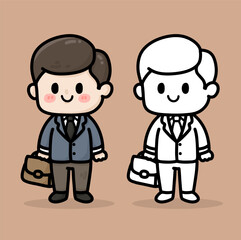 Office man cartoon drawing vector