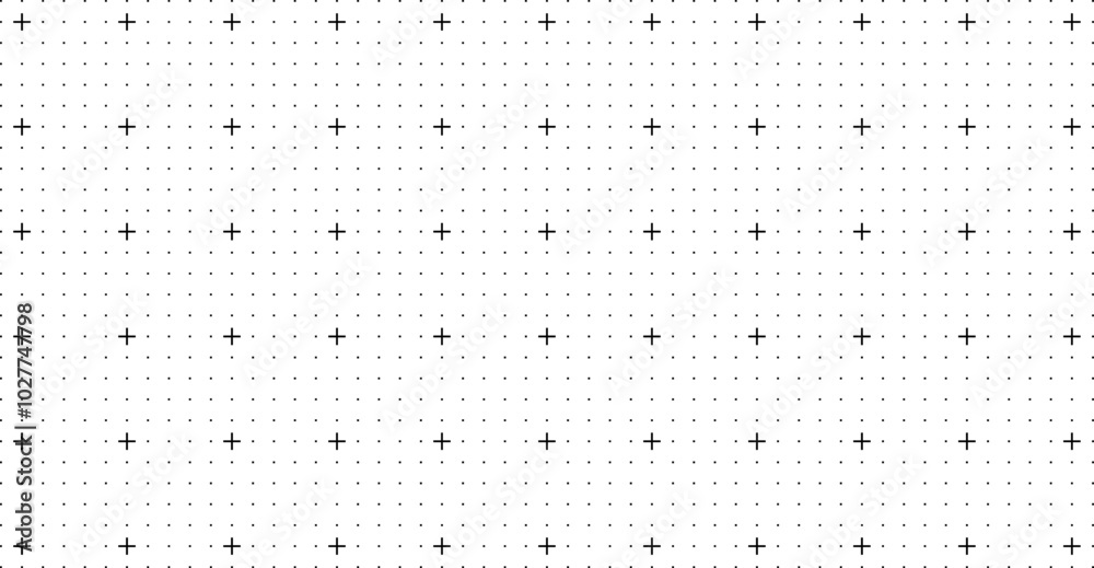 Poster Squares with white cross markers over grid background, square background with empty space