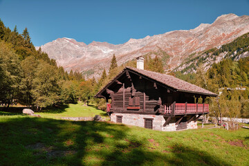 House in the mountains Alps, Monte Rosa Italy