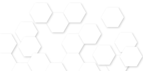 Naklejka premium Abstract white background with hexagon and hexagonal background. Luxury white pattern with hexagons. abstract 3d hexagonal background with shadow. 3D futuristic abstract honeycomb mosaic background.