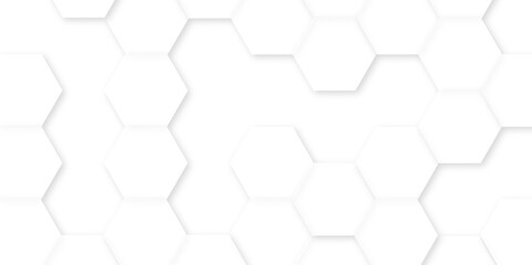 Fototapeta premium Abstract white background with hexagon and hexagonal background. Luxury white pattern with hexagons. abstract 3d hexagonal background with shadow. 3D futuristic abstract honeycomb mosaic background.