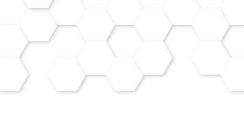 Abstract white background with hexagon and hexagonal background. Luxury white pattern with hexagons. abstract 3d hexagonal background with shadow. 3D futuristic abstract honeycomb mosaic background.