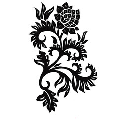 black and white floral ornament