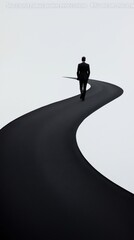 Obraz premium Businessperson Walking on an Endless Road