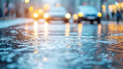 Torrential Floods Sweeping Through City Streets