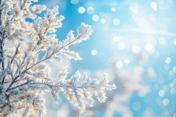 Snowy winter season background 