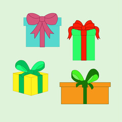 gift boxes with big bows