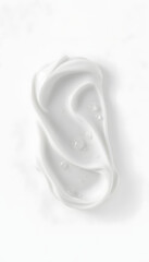 Smear of white cream on empty background isolated with white highlights, png