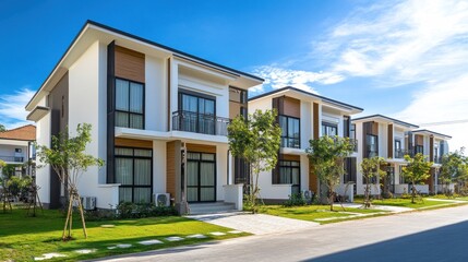 Fototapeta premium Modern Houses on a Street