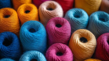 spools of threads of different bright colors