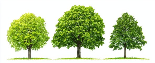 The modern watercolor tree side view is isolated on a white background for landscape or architecture layout drawings, for elements in the environment or garden.