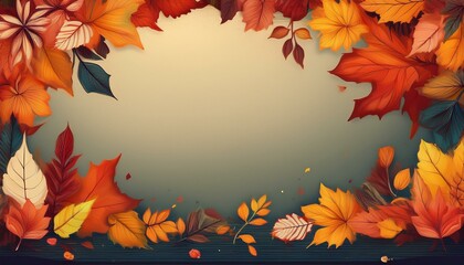 Obraz premium autumn leaves frame