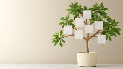 Fototapeta premium Template for a family tree with empty cells.
