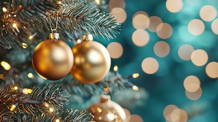 Stock photo of a closeup of a decorated christmas tree