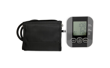 Blood pressure monitor isolated on white, top view