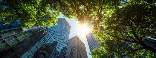 Urban Towers Framed by Nature