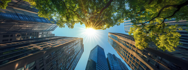 Urban Towers Framed by Nature