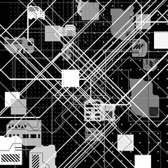 Abstract sci-fi cyberpunk texture background displacement map grayscale 4k png geometry patterns dots Circuit