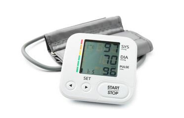 Blood pressure measuring device isolated on white