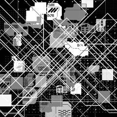 Abstract sci-fi cyberpunk texture background displacement map grayscale 4k png geometry patterns dots Circuit