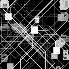 Abstract sci-fi cyberpunk texture background displacement map grayscale 4k png geometry patterns dots Circuit